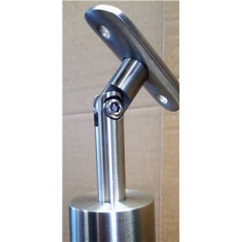 Słupek stal nierdzewna 42,4x2mm - 4 przelotki (montaż płaski)