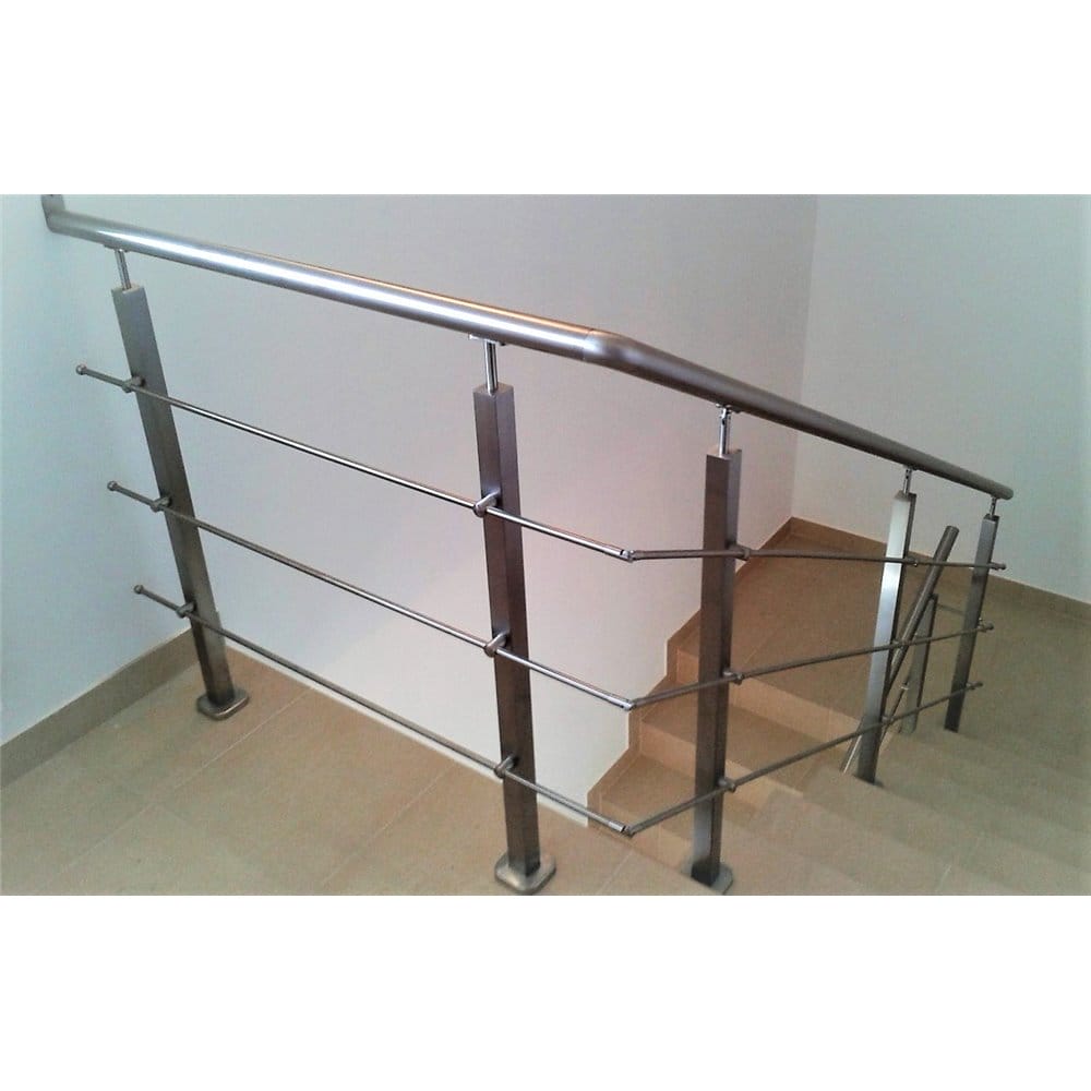 Balustrada stal nierdzewna 3 wypełnienia poziome (montaż płaski)
