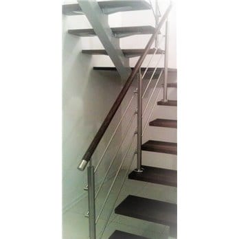 Balustrada stal nierdzewna 4 wypełnienia poziome (montaż płaski)