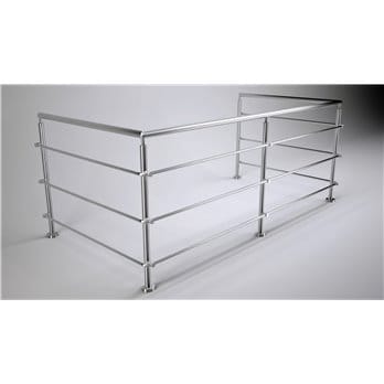 Balustrada balkonowa stal nierdzewna 42,4x2 mm 4 wypełnienia poziome (montaż płaski)