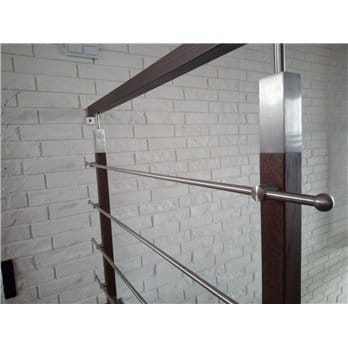 Balustrada stal nierdzewna - dąb 40x40 mm [1,5mb]