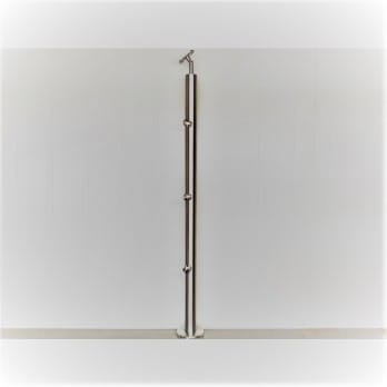 Słupek stal nierdzewna 42,4x2 mm - 3 przelotki (montaż płaski)