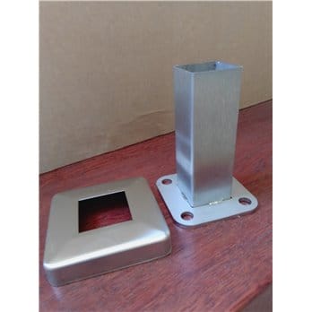 Okucie dolne słupka drewnianego 40x40mm - mocowanie płaskie