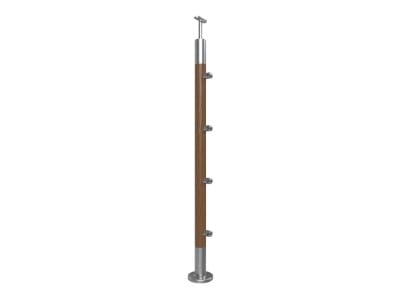 Słupki balustradowe - Rura 42,4mm + drewno (dąb)