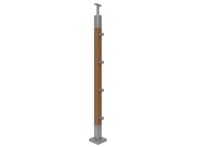 Słupki balustradowe - Profil 40x40mm + drewno (dąb)