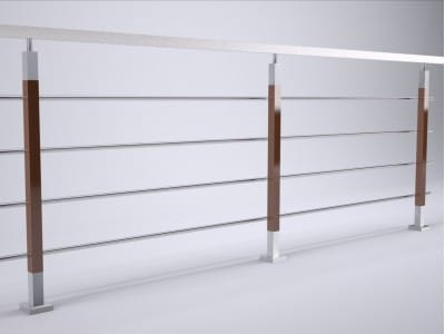 Balustrady Profil 40x40mm + drewno (dąb)